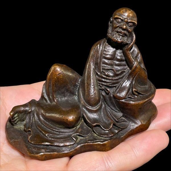 銅 細工 達磨静思文鎮圧紙 茶寵 茶台仏像 置物 - メルカリ