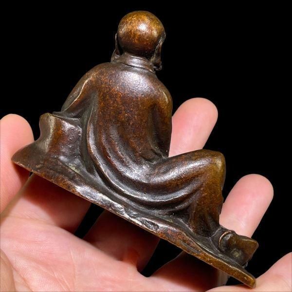 銅 細工 達磨静思文鎮圧紙 茶寵 茶台仏像 置物 - メルカリ