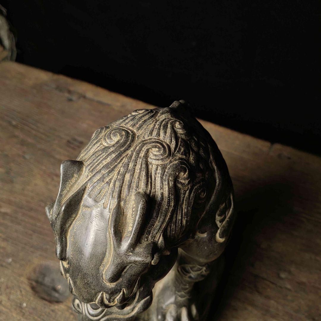 青石 彫刻 吸水獣 瑞獣 開運 風水 工芸品 美術品 置物 - メルカリ