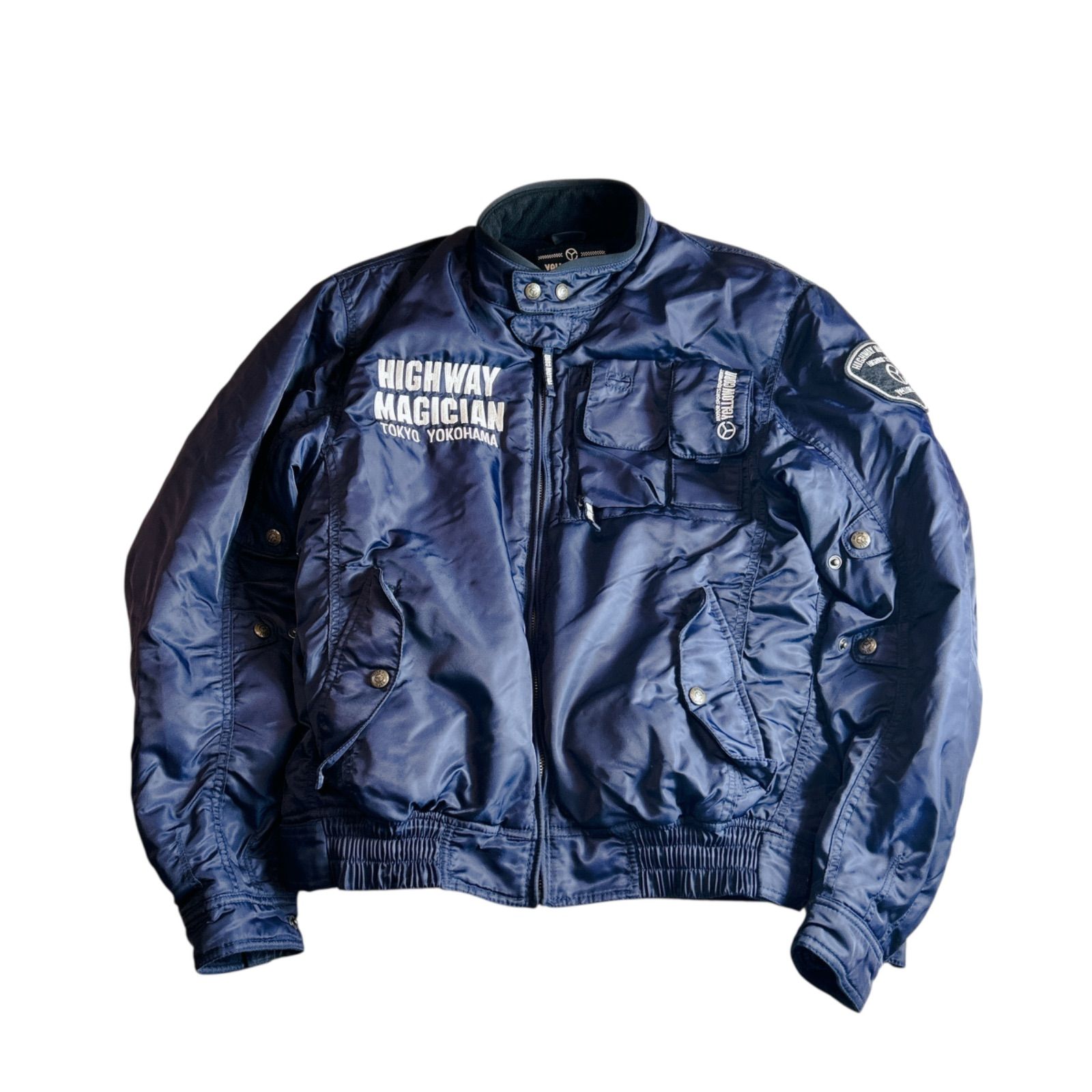 YELLOW CORN イエローコーン フライジャケット YB-6300 n-3b ネイビー ウィンター ジャケット バイク ライダース HIGHWAY MAGICIAN 刺繍 ワッペン