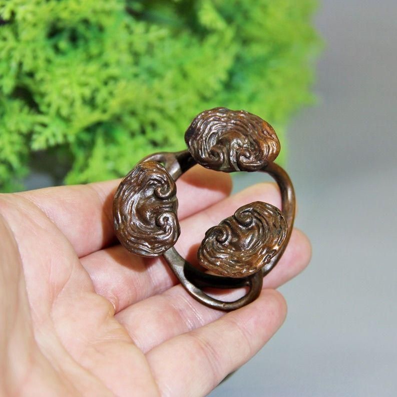 銅 細工 茶道具 香道具 蓋置 霊芝3羽 置物 - メルカリ