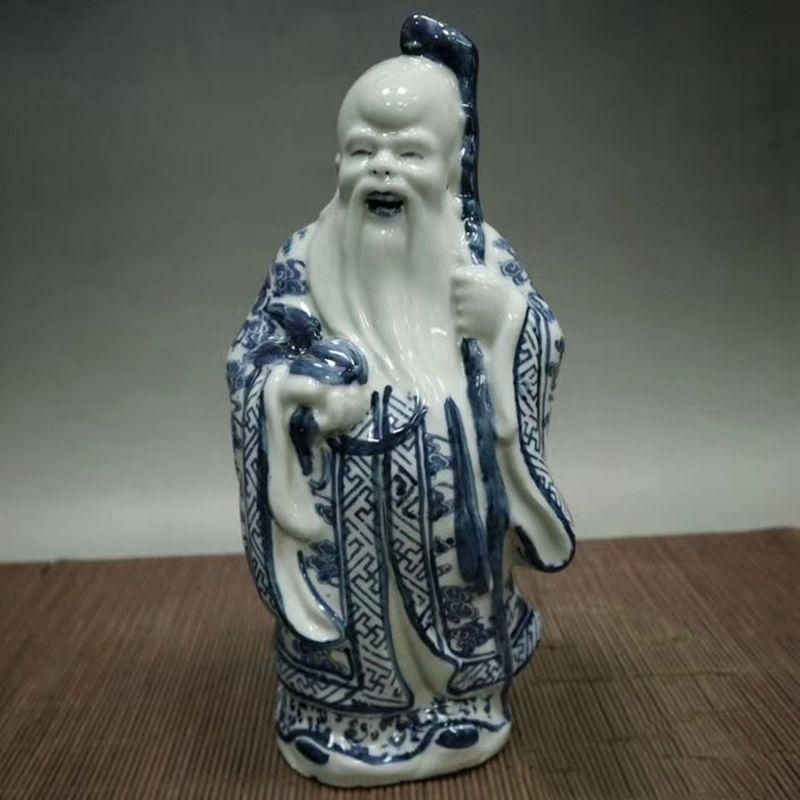 青花 福禄寿 三つ星 磁器 神像 置物 工芸品 美術品 青花 福禄寿 三つ星 磁器 神像 置物 工芸品 美術品 - メルカリ