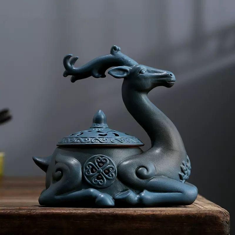 福鹿 香炉 陶磁器 装飾品 置物