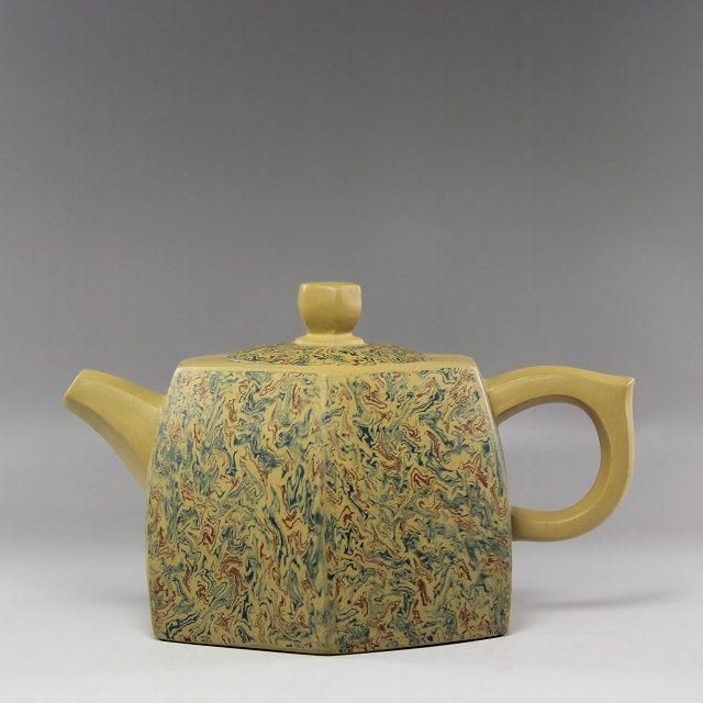 宜興紫砂壷 六方絞泥井欄壷 急須 茶道具 煎茶道具