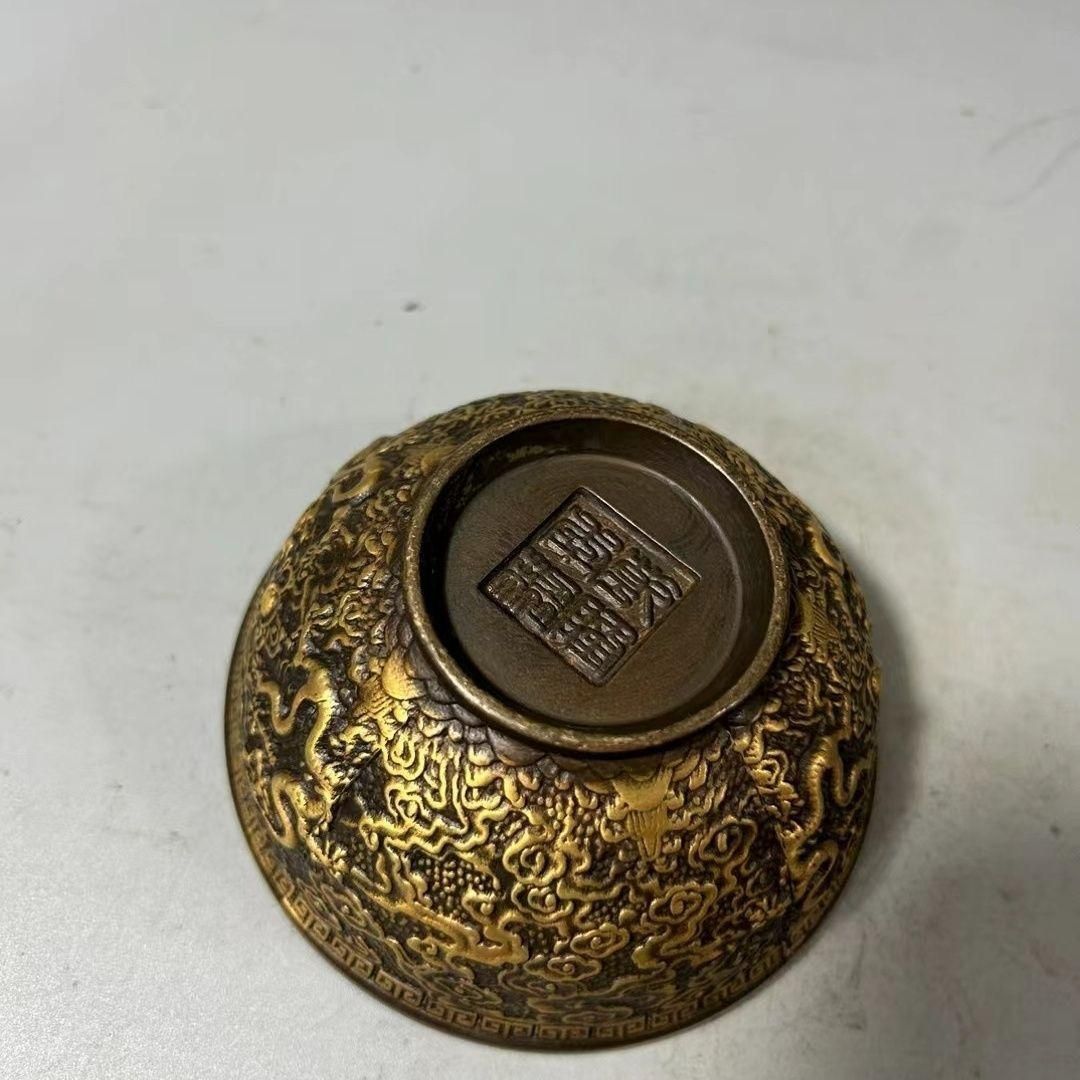 銅 細工 龍碗 仏供碗 装飾品 工芸品美術品 置物 - メルカリ