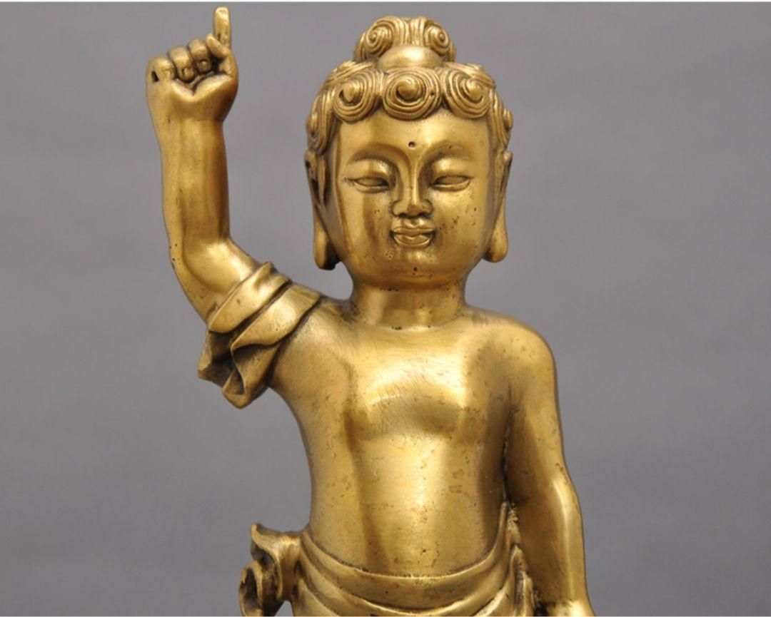 仏像 釈迦誕生仏 銅製 立像 お釈迦様 置物 仏具 お釈迦さま像 - メルカリ
