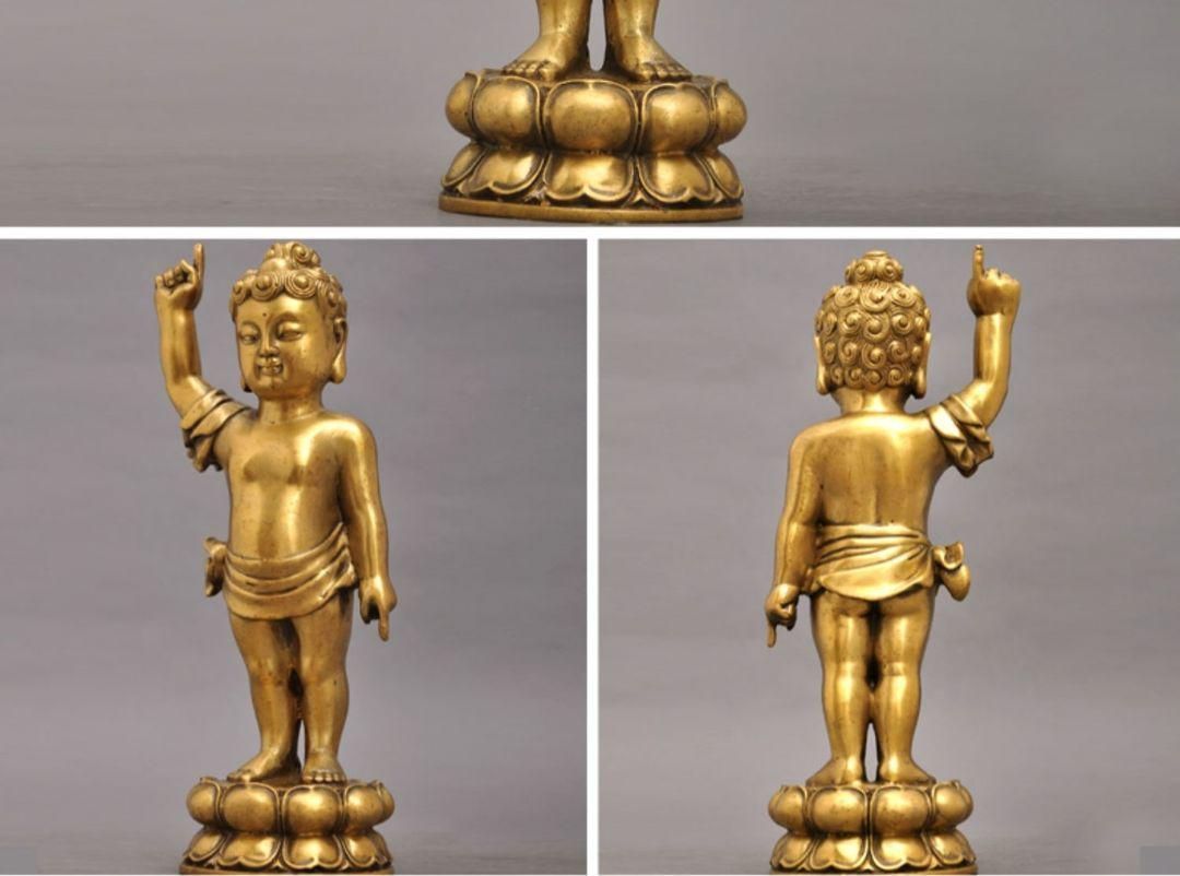 仏像 釈迦誕生仏 銅製 立像 お釈迦様 置物 仏具 お釈迦さま像 - メルカリ