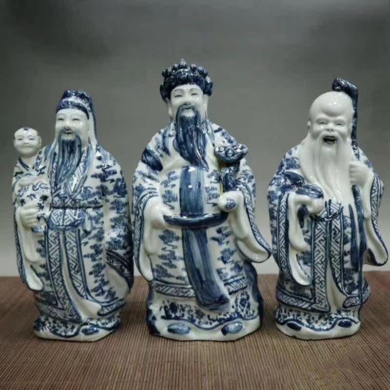 青花 福禄寿 三つ星 磁器 神像 置物 工芸品 美術品 - メルカリ