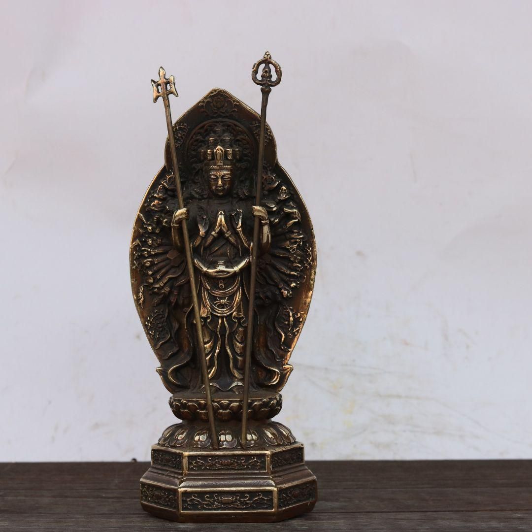 仏教美術 千手観音 銅製 仏像 彫刻 置物 開運 風水 仏教美術 千手観音 銅製 仏像 彫刻 置物 開運 風水 - メルカリ