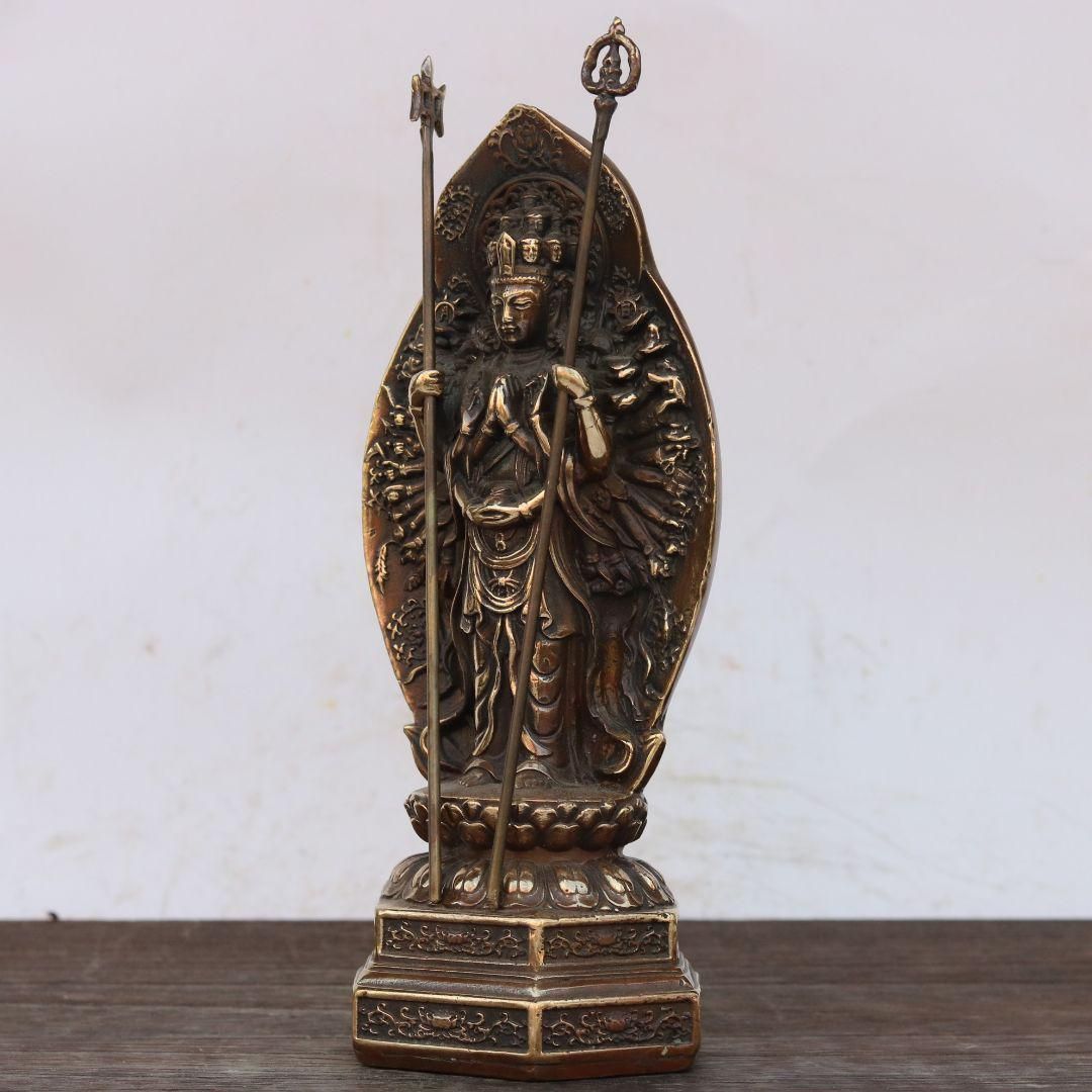 仏教美術  千手観音  銅製 仏像 彫刻 置物 開運 風水 仏教美術 千手観音 銅製 仏像 彫刻 置物 開運 風水 - メルカリ