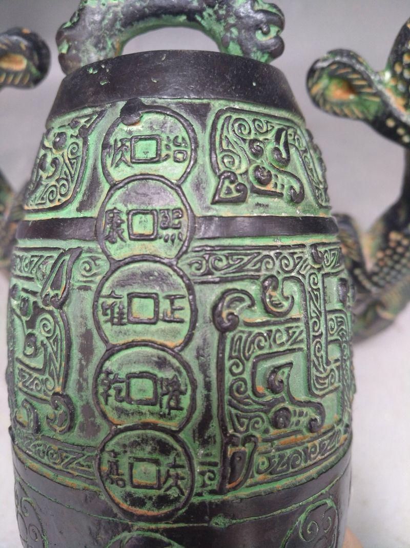 青銅器 双竜編鐘 楽器曽侯乙編鐘 装飾品 現代工芸品 美術品 置物