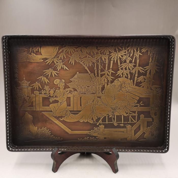 銅盤  果盤  茶盤 東坡愛竹屏風 茶盤  置物  装飾品 工芸品 美術品 銅盤 果盤 茶盤 東坡愛竹屏風 茶盤 置物 装飾品 工芸品 美術品 - メルカリ