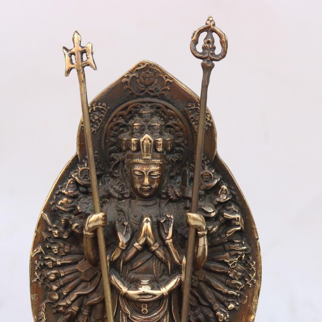 仏教美術 千手観音 銅製 仏像 彫刻 置物 開運 風水 - メルカリ