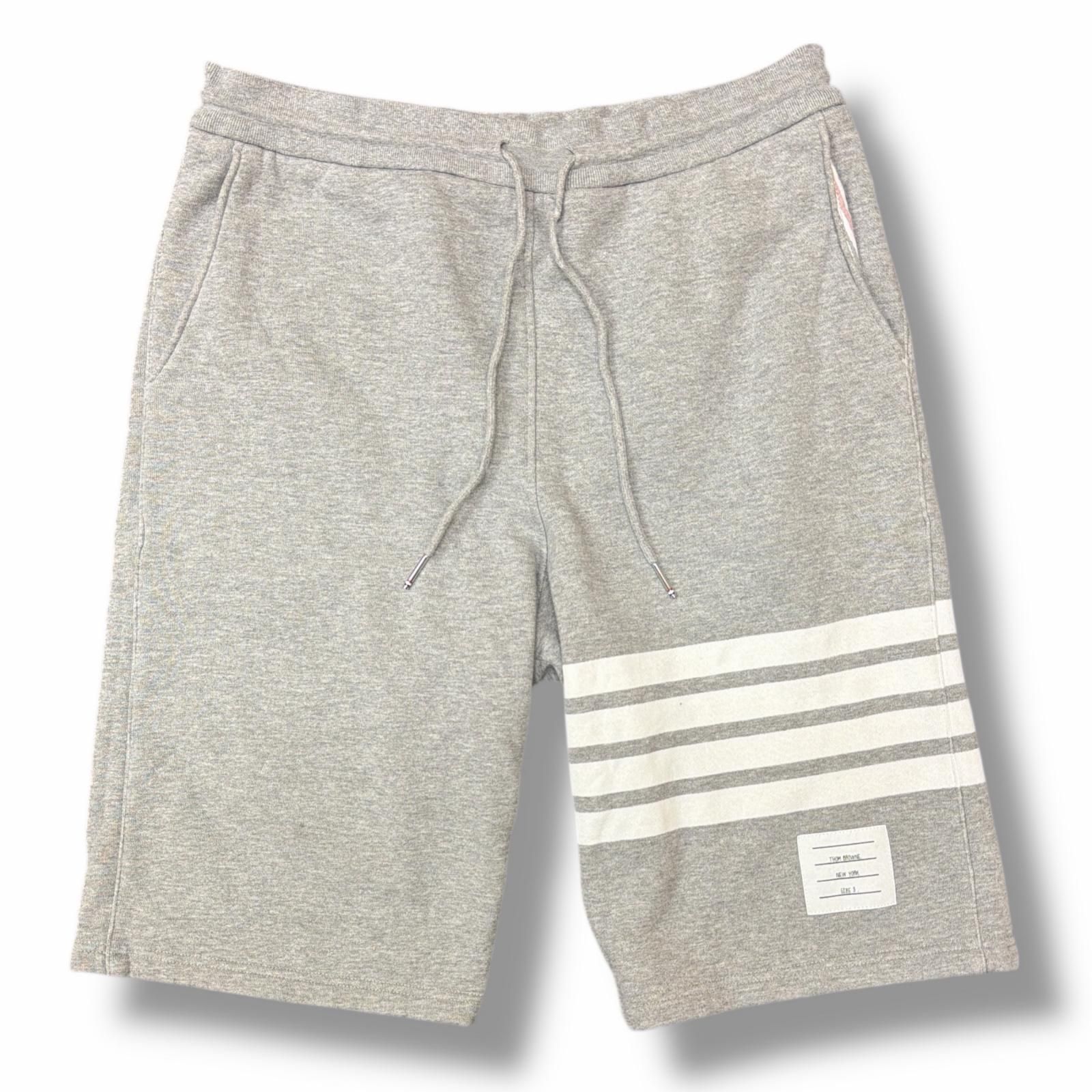 参考上代115500円 THOM BROWNE 4 BAR クラシックスウェットショーツ イージーショーツ トムブラウン MJQ 012 H- グレー 3 2407 M