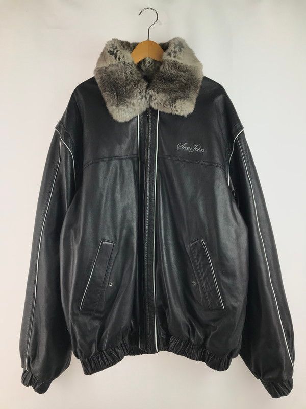 現状渡し品】Sean John ショーンジョン LEATHER JACKET ファー付き