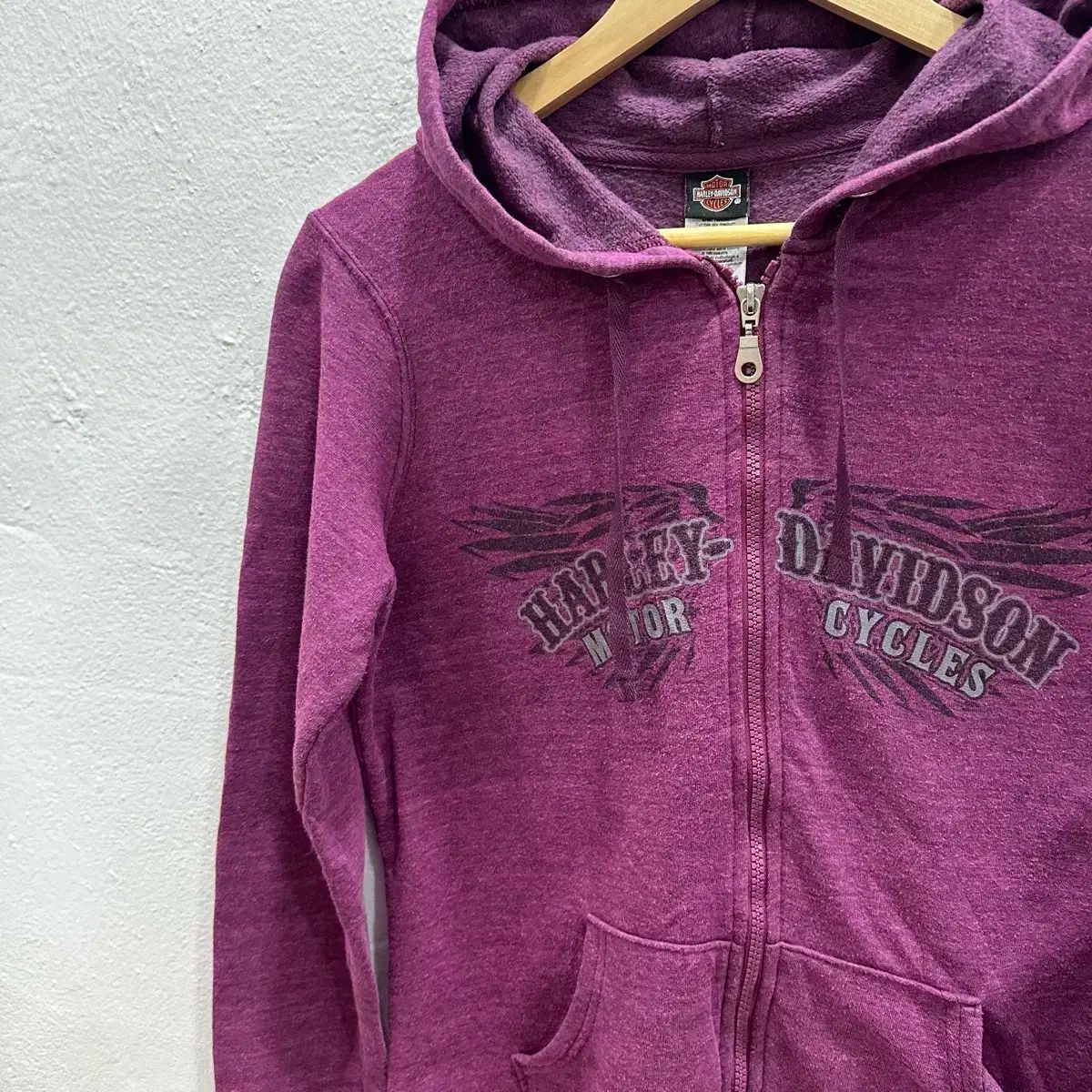 ハーレーダビッドソン ウィメンズ パープル ウィング グラフィック フーディー ジップアップ M