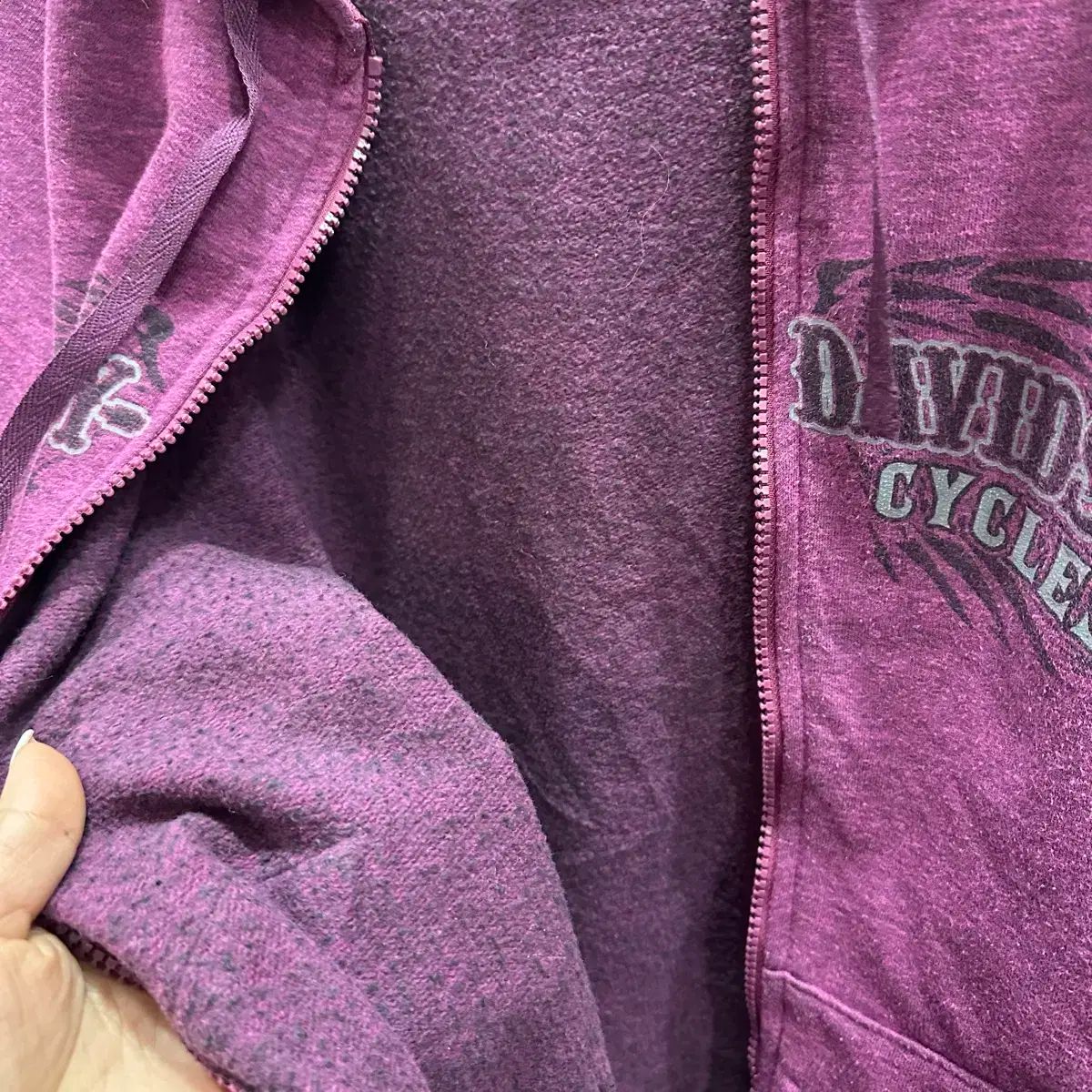 ハーレーダビッドソン ウィメンズ パープル ウィング グラフィック フーディー ジップアップ M