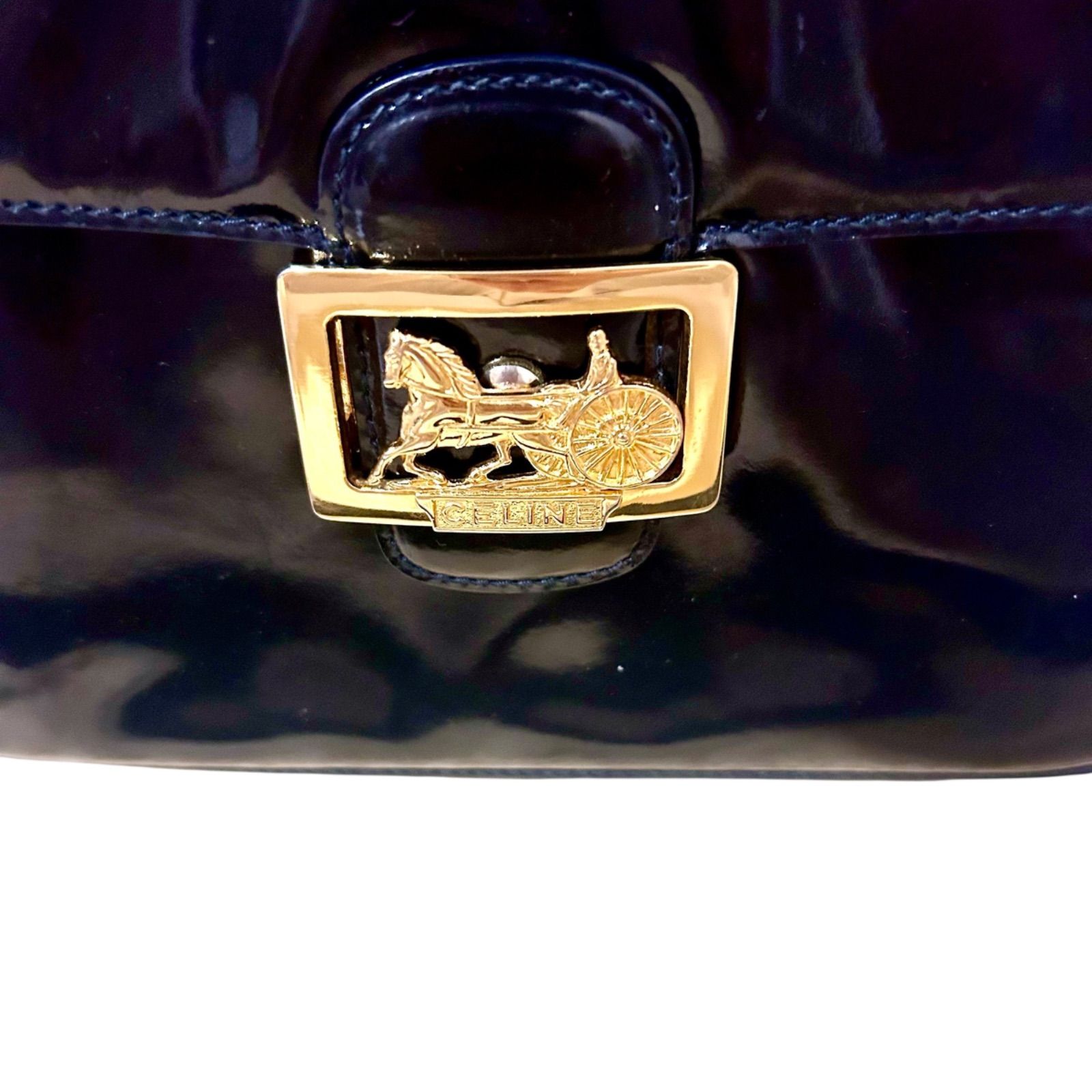 world　CELINEセリーヌ馬車　金具　ヴィンテージ　ショルダーバッグ CELINE】セリーヌ ヴィンテージ 馬車金具 保存袋 本革 ショルダー