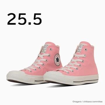 25.5cm コンバース ちいかわ コラボスニーカー オールスター ハイカット ピンク Converse Chiikawa ALL STAR HI sneakers
