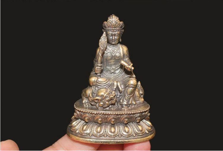 文殊菩薩 観音 銅製 仏像 彫刻 置物 開運 風水 - メルカリ