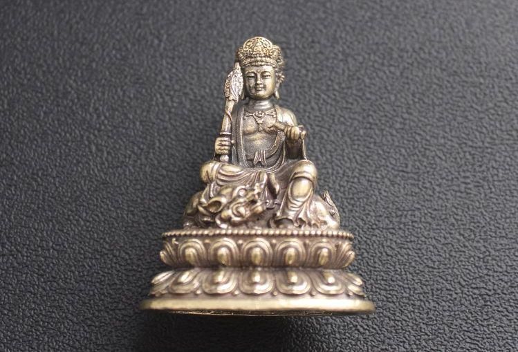 文殊菩薩 観音 銅製 仏像 彫刻 置物 開運 風水 - メルカリ