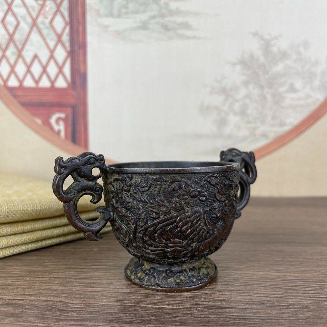 銅器 彫刻 重工 美品 龍鳳花瓶 装飾品 工芸品 美術品 置物 銅器 彫刻 重工 美品 龍鳳花瓶 装飾品 工芸品 美術品 置物