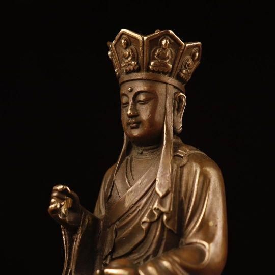 仏教美術 中国 仏像 地蔵王 小仏像 銅製 銅器 - メルカリ