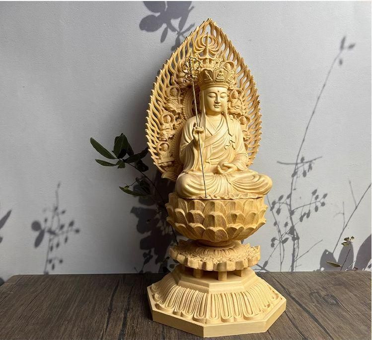 総檜 彫刻 九華山地蔵王菩薩 置物 木彫仏像 彫刻 WWW_OPDRERGINERDOGAN_COM