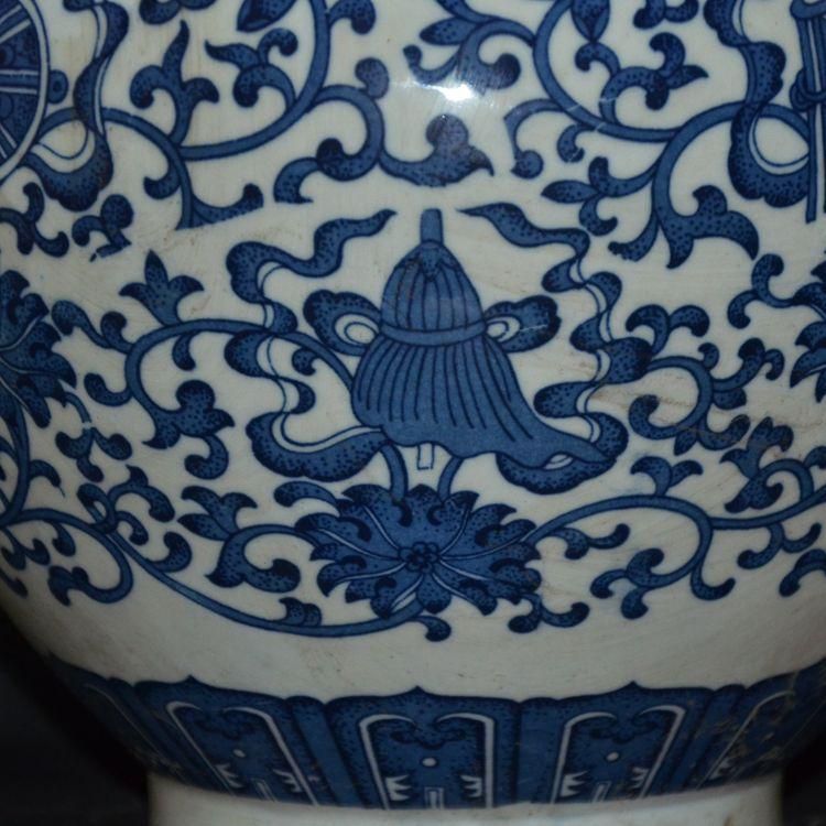 青花八宝纏枝蓮賞瓶 景徳鎮 陶磁器 装飾品 工芸品 美術品 置物 - メルカリ