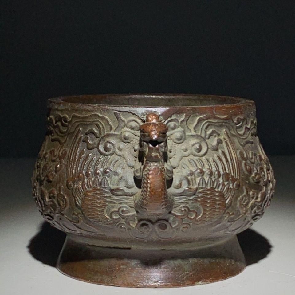 銅 細工 茶道具 香道具 宣徳炉 双鳳香炉 工芸品 美術品 置物 - メルカリ