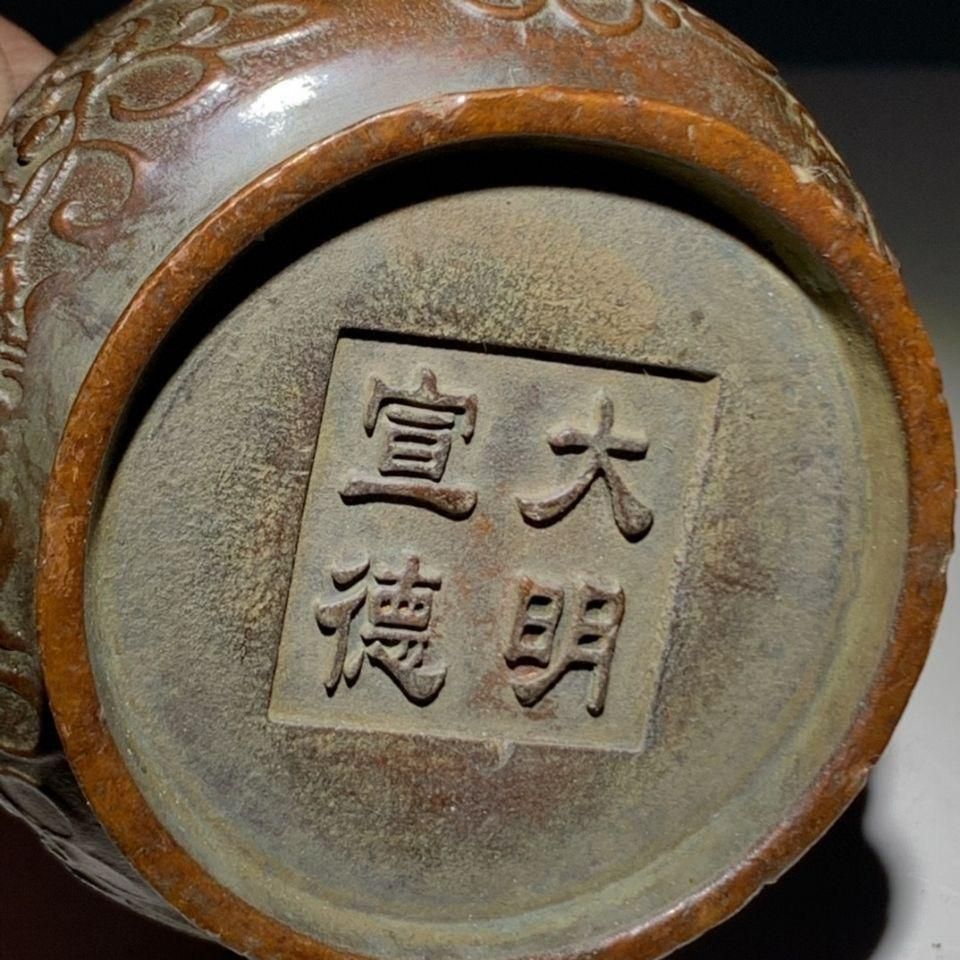 銅 細工 茶道具 香道具 宣徳炉 双鳳香炉 工芸品 美術品 置物 - メルカリ