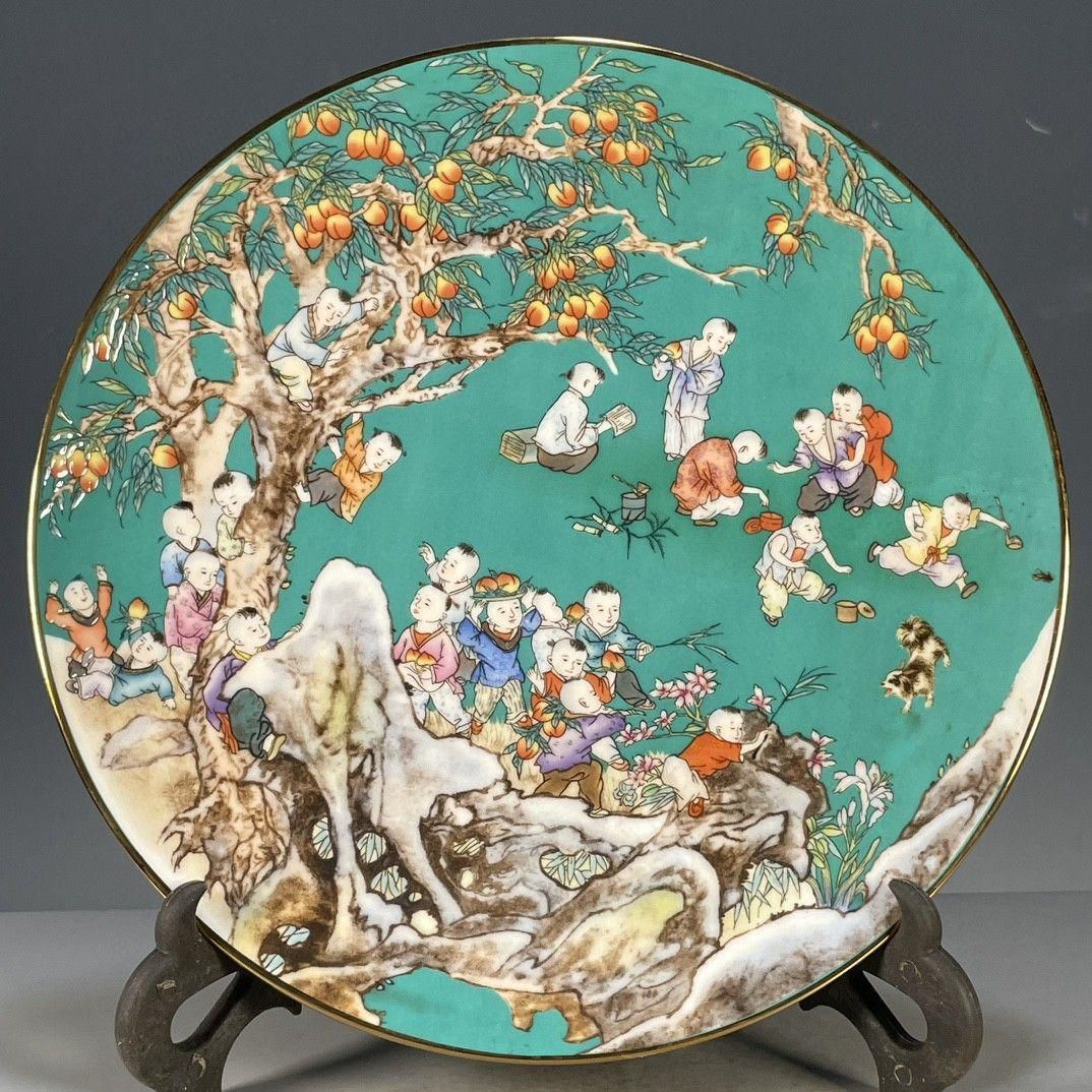 清乾隆パステル百鹿尊 景徳鎮 陶磁器 装飾品 現代工芸品 美術品 置物 清乾隆粉彩嬰戯図賞盤 景徳鎮 陶磁器 装飾品 現代工芸品 美術品 置物