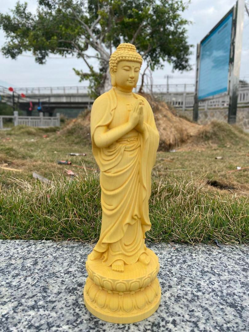 仏壇 仏像 阿弥陀如来立像 阿弥陀 置物 木彫り細密彫刻無病息災 祈る WWW_OPDRERGINERDOGAN_COM