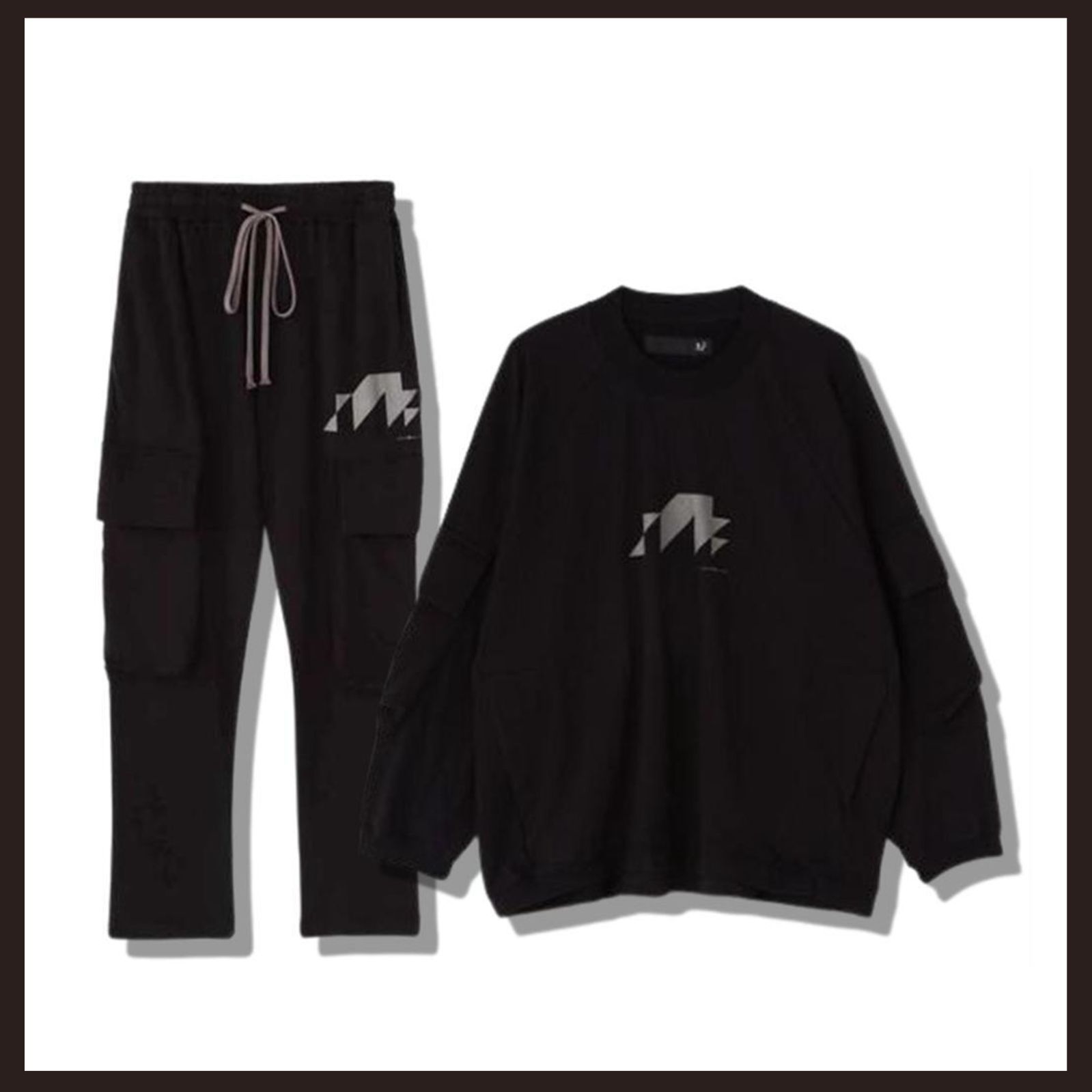 AFアーティファクト カーゴスウェット セットアップ ブラックL A.F ARTEFACT 別注スウェットカーゴ 上下セット