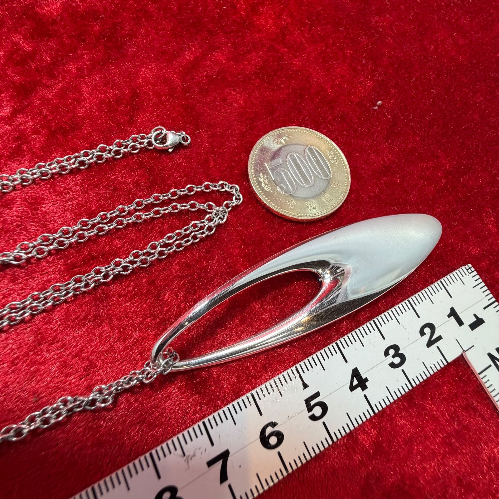 美品ネックレス ♯500ラージサイズ x ロングチェーン90cmジョージ