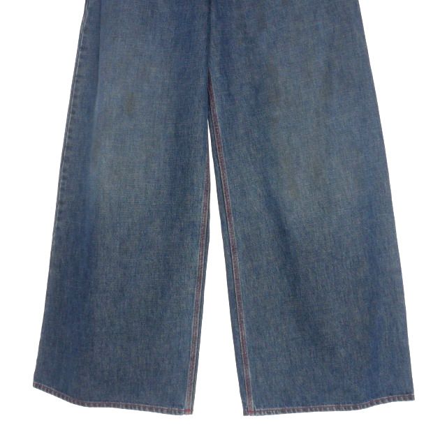 ERL 25ss イーアールエル インディアナ デニム ジーンズ S イーアールエル ERL 25SS BAGGY INDIANA DISTRESSED JEANS DIRTY BLUE