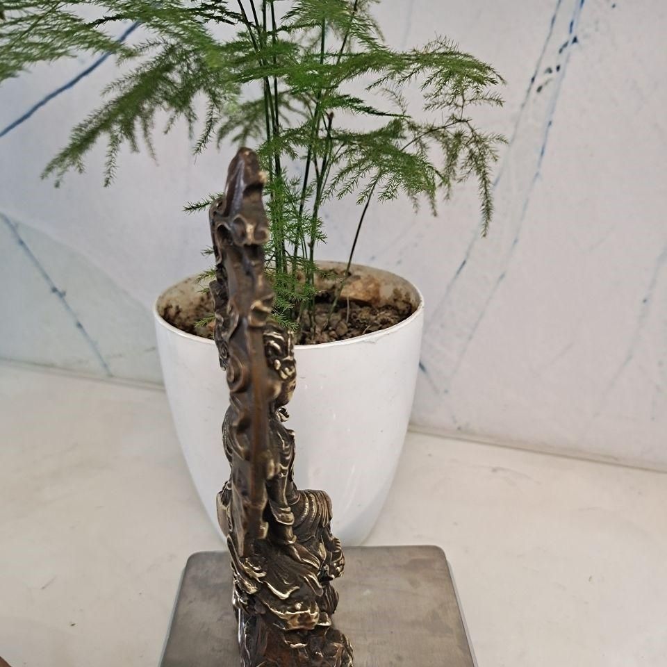 銅器 細工 自在持経観音菩薩仏像 彫刻 開運 風水 工芸品 美術品 置物