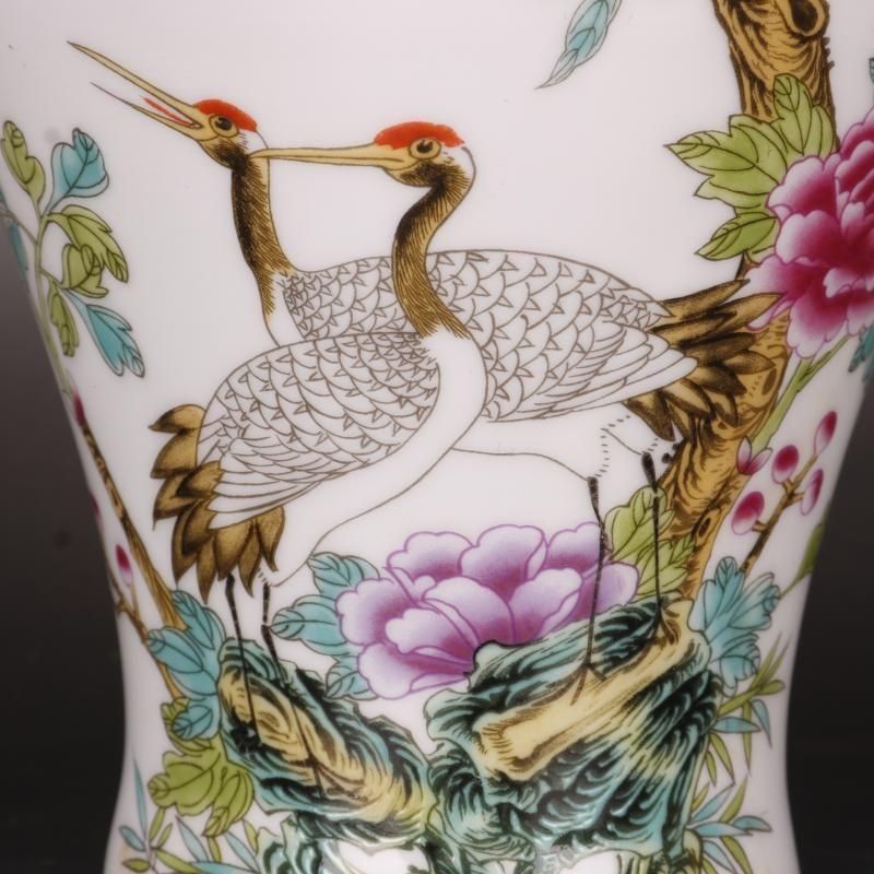 清乾隆粉彩福寿桃紋将軍缶 景徳鎮 陶磁器 装飾品 現代工芸品 美術品