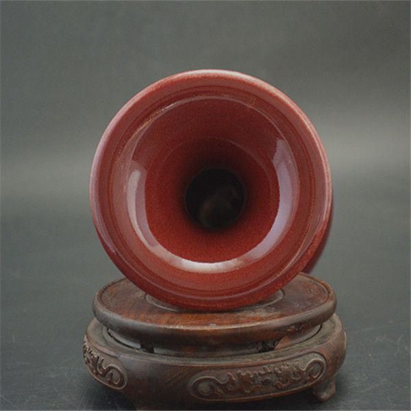 宋鈞窯紅釉の両耳瓶 景徳鎮 陶磁器 装飾品 現代工芸品美術品 置物