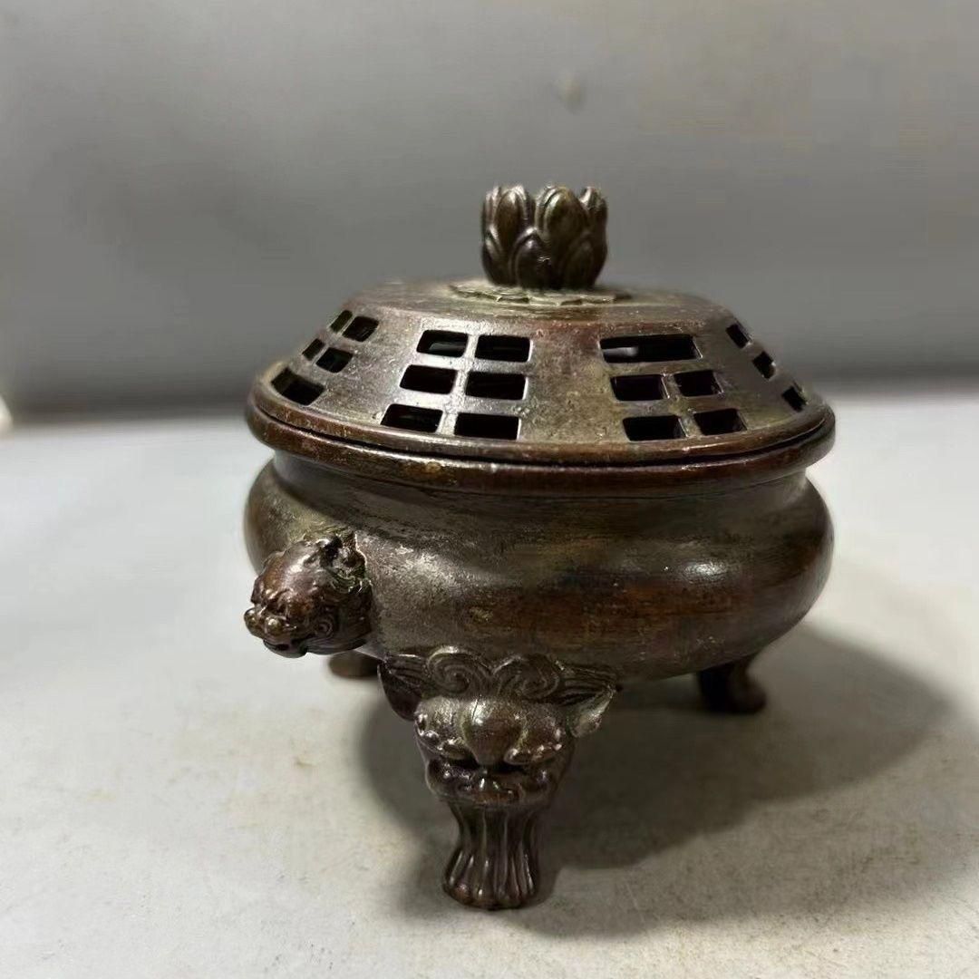 香炉 龍亀 鶴 銅製　乾隆年制　台座 彫刻 置物 開運 風水 骨董 アンティーク 香炉 龍亀 鶴 銅製 乾隆年制 台座 彫刻 置物 開運 風水 骨董