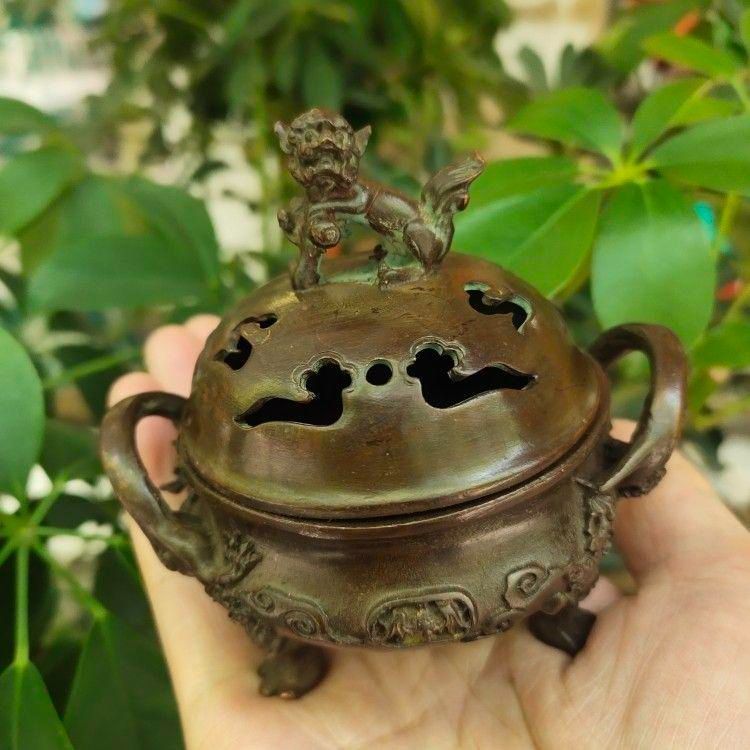 宣徳三足炉 香炉 茶道具 香道具 工芸品 美術品 置物 - メルカリ