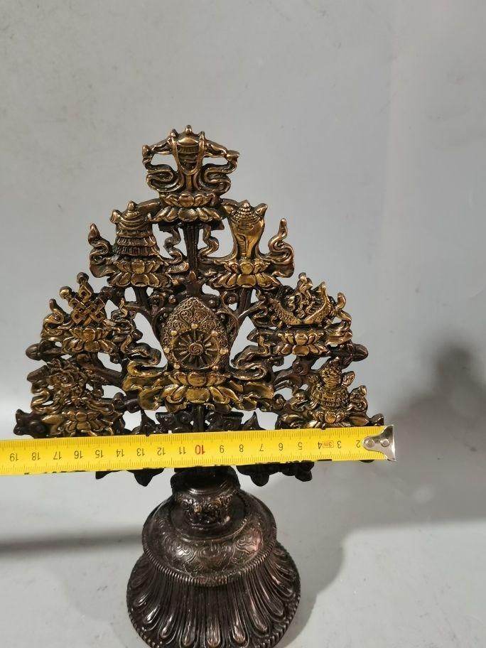 銅 細工 法王如意宝 工芸品 美術品 置物 銅 細工 八宝吉祥樹 蔵式密宗法器 鎮宅辟邪 開運風水 招財 置物 工芸品