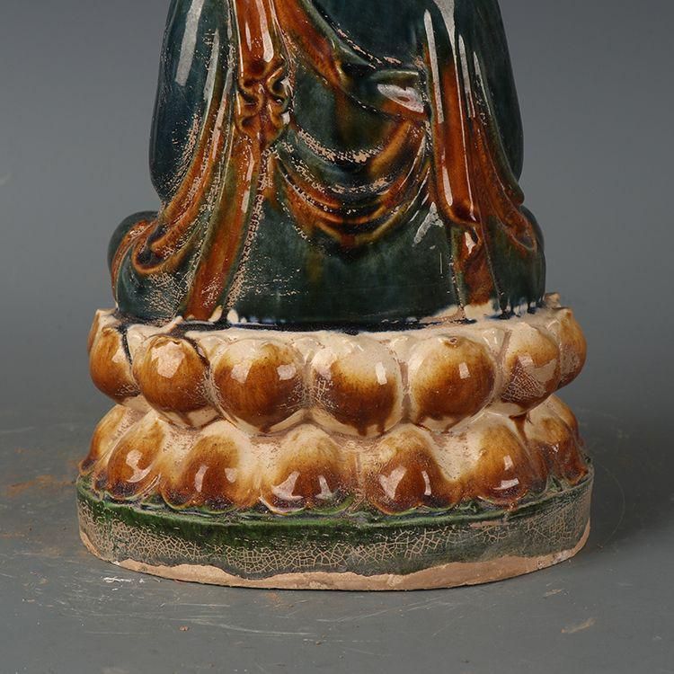 唐三彩 釈迦坐蓮仏 縁起物 工芸品 美術品 置物 - メルカリ