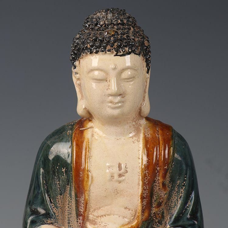 唐三彩 釈迦坐蓮仏 縁起物 工芸品 美術品 置物 唐三彩 釈迦坐蓮仏 縁起物 工芸品 美術品 置物 - メルカリ