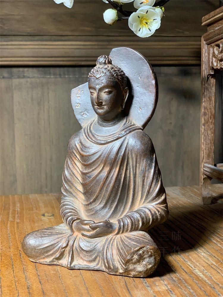 ガンダーラ禅定坐像 石仏 鎮宅 辟邪 開運風水 招財 置物 工芸品 - メルカリ