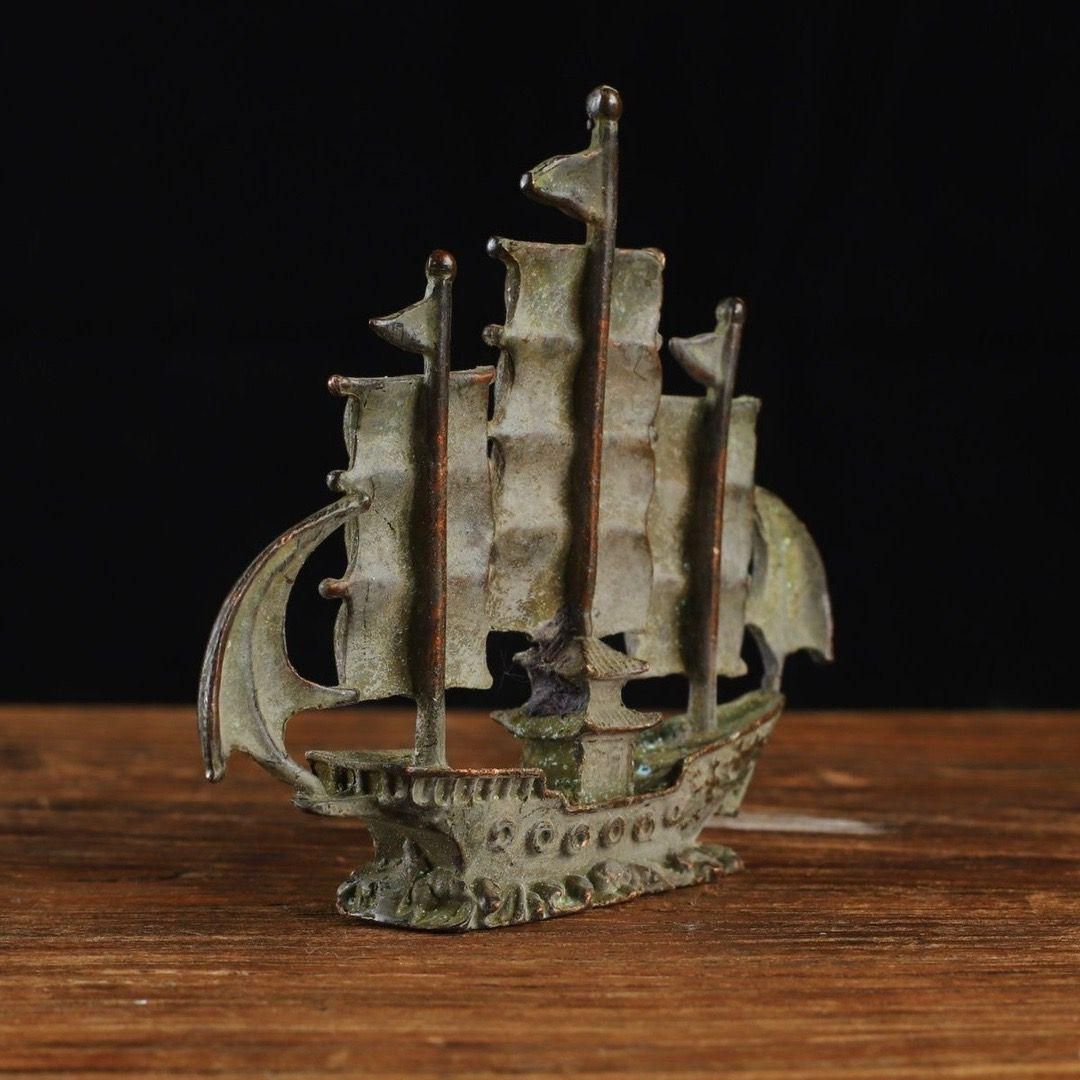 銅 細工 銅製品 順風満帆船オフィス書斎デスクの 招財 置物 - メルカリ