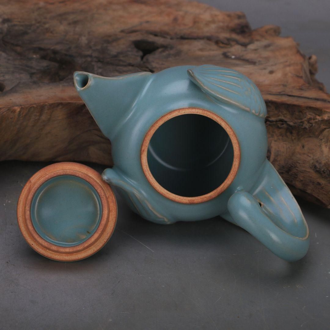 宋汝窯藍釉乾徳元年鶴紋支釘壺 景徳鎮 陶磁器 装飾品 現代工芸品 美術