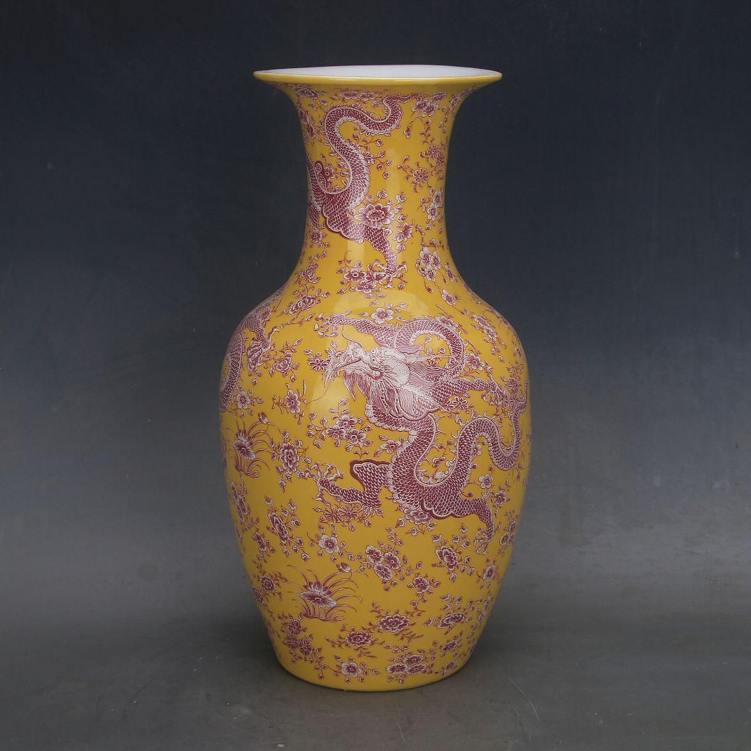 藍地琺瑯彩竜紋瓶 装飾品 花瓶 美品 景徳鎮 陶磁器 工芸品 美術品 置物 藍地琺瑯彩竜紋瓶 装飾品 花瓶 美品 景徳鎮 陶磁器