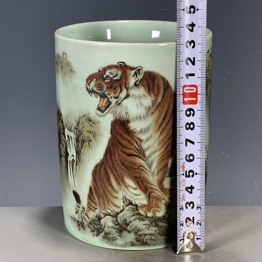 銅細工 筆筒 五虎筆筒 装飾品 工芸品 美術品 置物 銅細工 筆筒 五虎