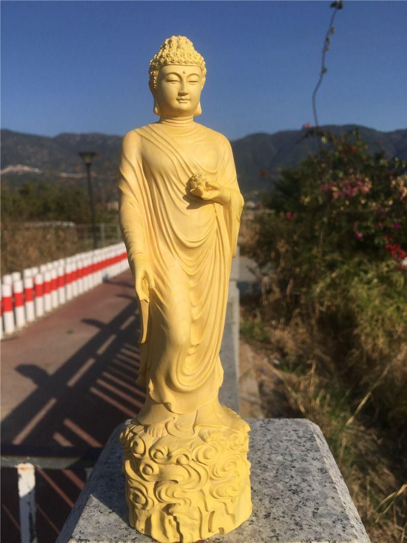 ポプラ木材 仏教美術 仏像 精密彫刻 手製 木彫仏像 大日如来駅像